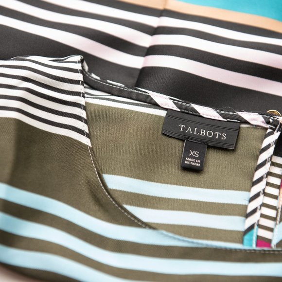 Talbots Stripe Tank Top Sleeveless Soft Shell Blouse Multicolor Size XS - Picture 4 of 6